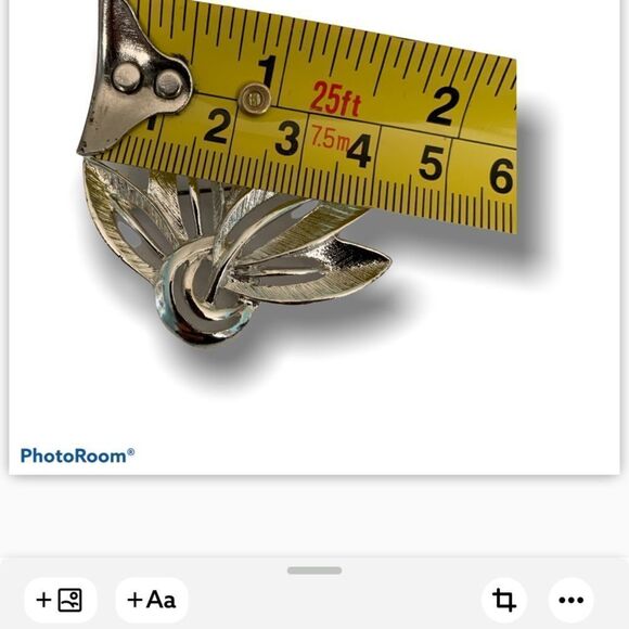 Silvertone Textured Brooch Vintage - Picture 6 of 9